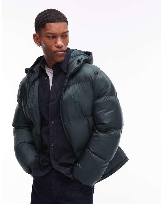 DOUBLE A by WOOD WOOD Blue Claus Double Zip Padded Jacket for men