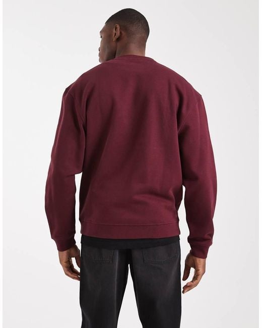 ASOS Red Sweatshirt With Text Print for men