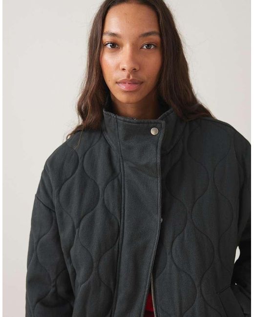 Bershka Natural Cable-Knit Embroidered Jacket