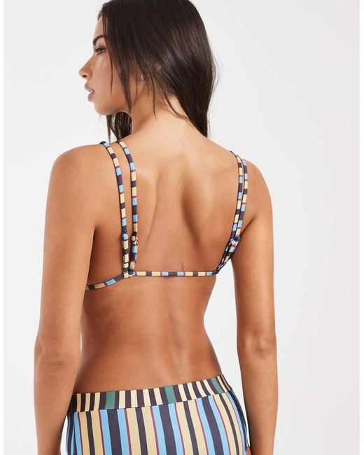 ASOS Multicolor Sammie Double Strap Triangle Bikini Top