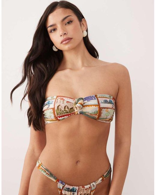 ASOS Multicolor Posey Knot Bandeau Bikini Top