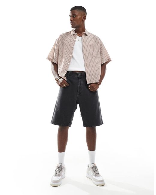 Jack & Jones Black Alex baggy Denim Short for men