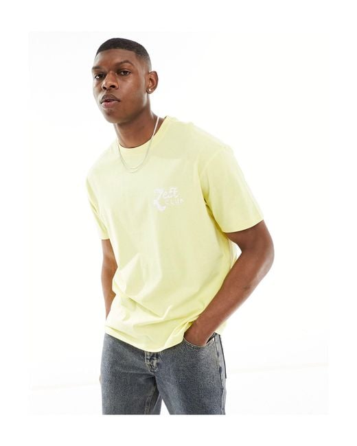 Another Influence Yellow Boxy Lemon & Sour Print T-shirt for men