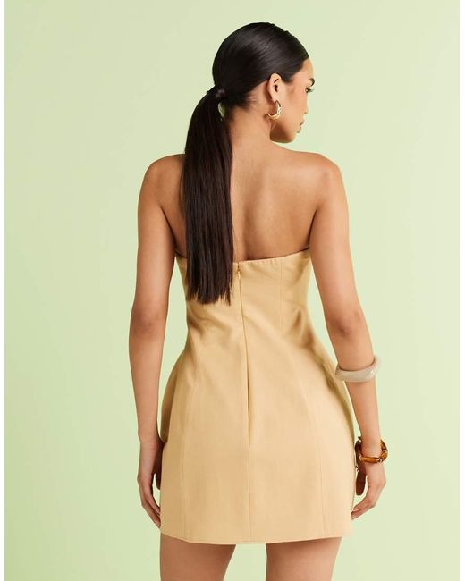 ASOS Green Raffia Bust Mini Dress