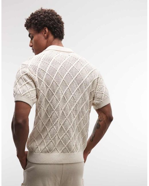 Obey Natural Eryk Knitted Polo Shirt for men