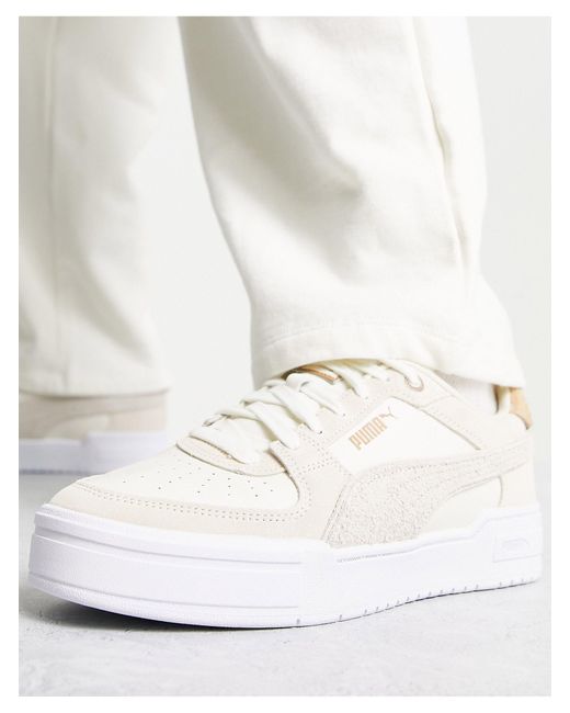 In esclusiva per asos - - ca pro - sneakers bianco sporco e marrone di PUMA in White da Uomo