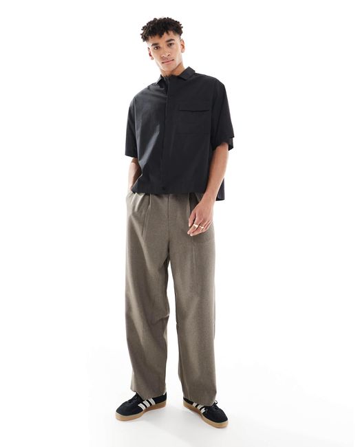ASOS – oversize-popelinehemd in Black für Herren