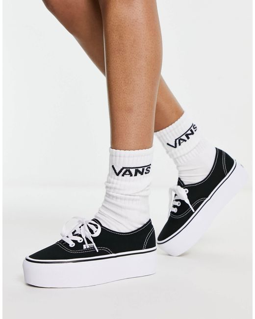 Authentic - stackform - baskets à plateforme - et blanc Vans en coloris White