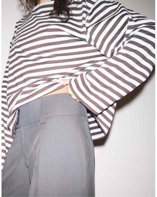 Stradivarius Gray Smart Trousers With A Waistband
