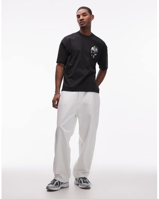 AllSaints Black Snake Skull Graphic Tee for men