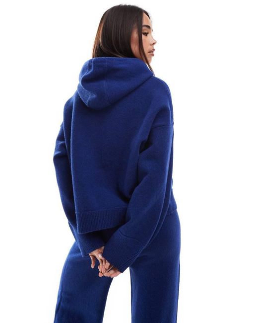 Sudadera Corta Con Capucha De Punto Compacto De (Parte De Un Conjunto) ASOS de color Blue