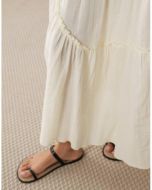 Iisla & Bird Natural Maxi Ruffle Skirt