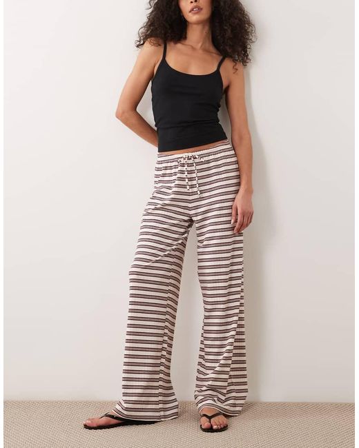 Gina Tricot Red Supersoft Jersey Wide Leg Trousers With Drawstring Waist