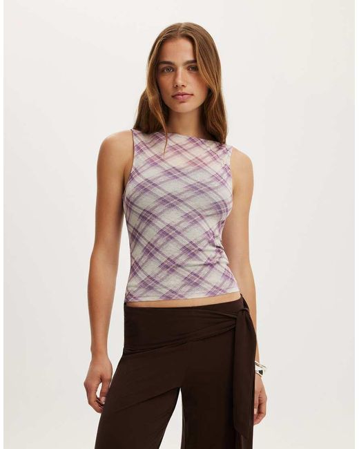 Cotton On Red Maxi Check Mesh Tank