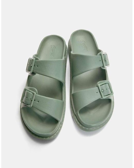 Sandali Gommati Verdi Con Fibbia di Pull&Bear in Green da Uomo