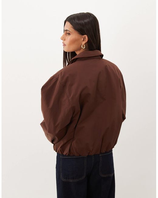 Nobody's Child Brown Collared Zip Down Bomber Jacket