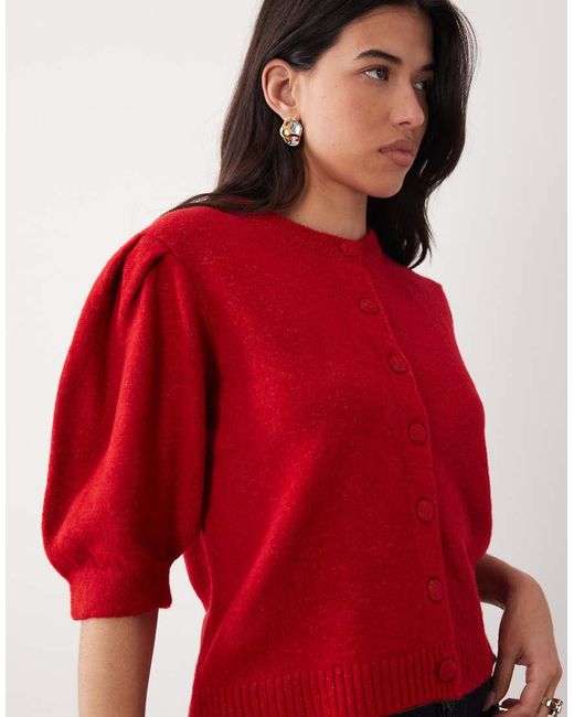 ASOS Red Knitted Shrunken Cardigan