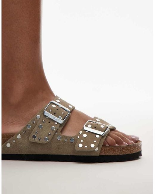 Birkenstock Brown Arizona Rivet Suede Sandal