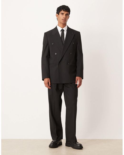 ASOS Men's Black Wide Leg Suit Pants