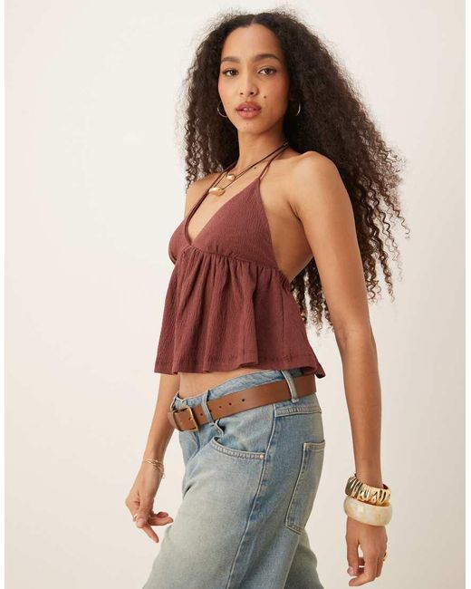 ASOS Red Crinkle Cami Top