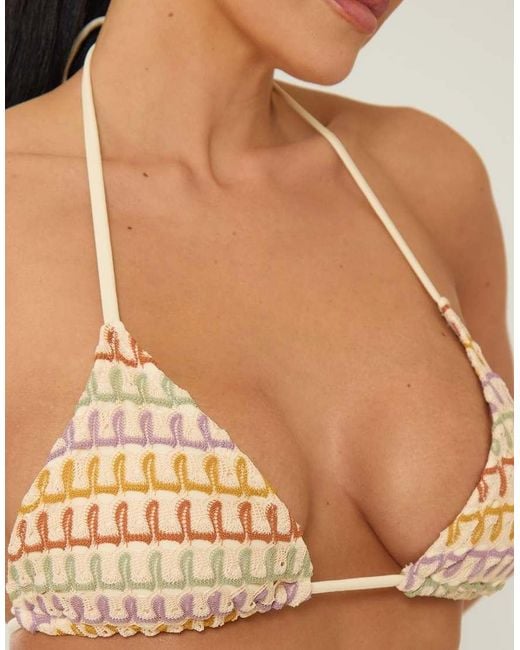 Missy Empire Natural Textured Bikini Top