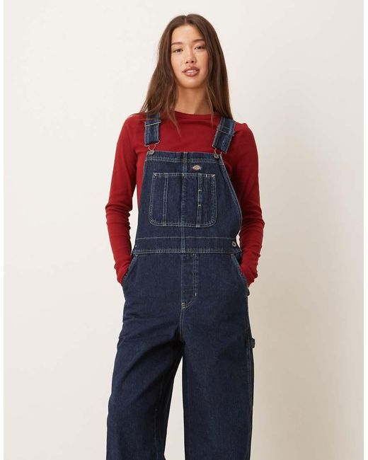 Dickies Blue Mechanic Wide Leg Denim Dungarees