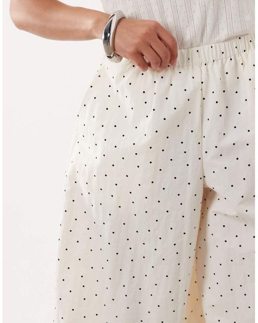 ASOS White Asos Design Petite Cotton Nylon Blend Pull On Balloon Trousers