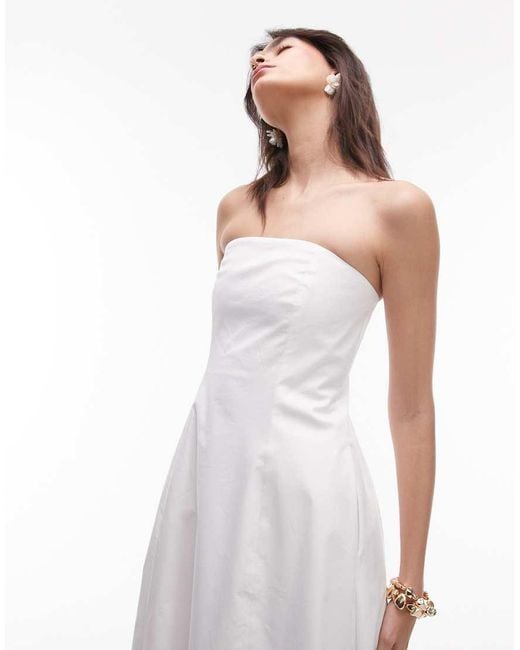 Mango White Baduea Maxi Dress With Soft Puff Hem