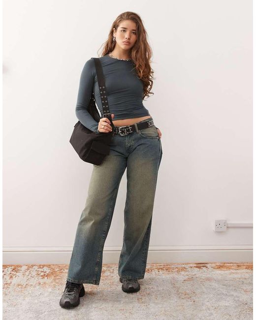Weekday Gray Slim Fit Super Soft Long Sleeve Top
