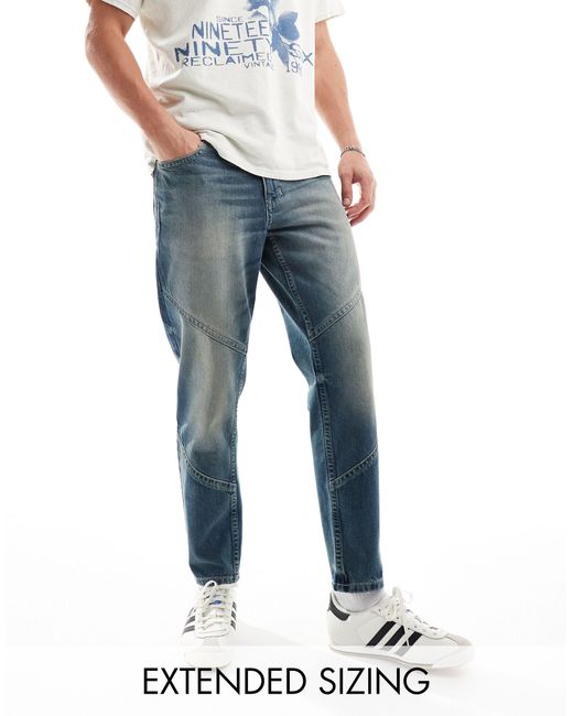ASOS Blue Classic Rigid Jeans With Panelling for men