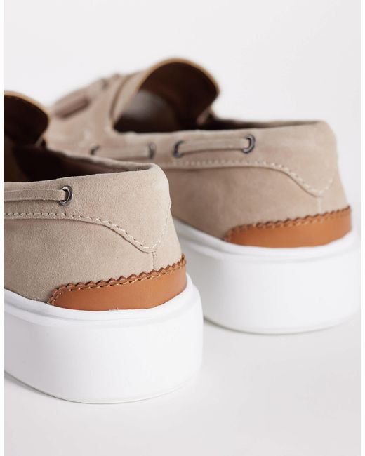 ASOS – loafer aus wildleder in White für Herren