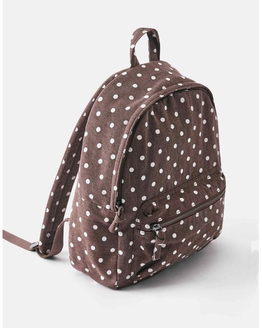 Pull&Bear Gray Rucksack mit polka-dot-muster