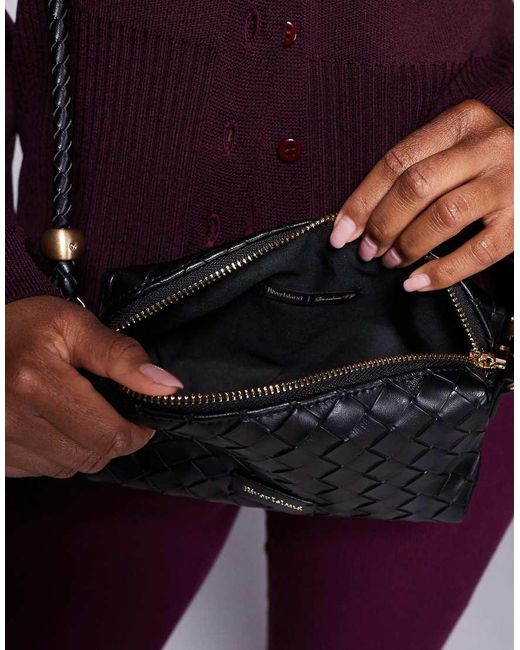 River Island Purple Weave Crossbody Bag