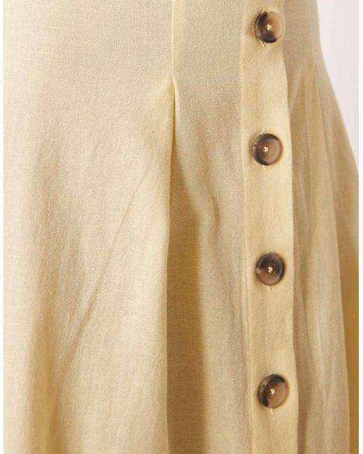 ASOS Natural Asos Design Petite Slash Neck Button Down Waistcoat Maxi Dress