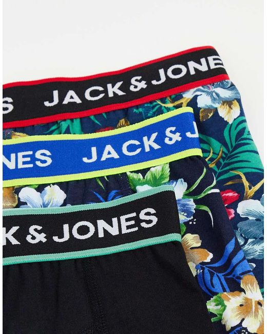 Pack De 3 Calzoncillos Con Estampado Floral De Jack & Jones de hombre de color Multicolor
