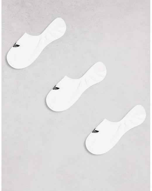 Adidas Originals White Adicolor Trefoil 3 Pack No Show Socks