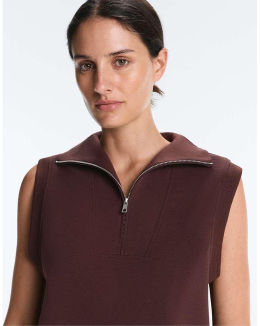 Oysho Purple Cotton Piqué Sleeveless Vest