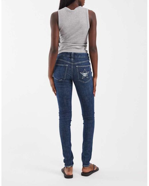 Tommy Hilfiger Blue Tommy Girl Skinny Jeans With Seam Detail