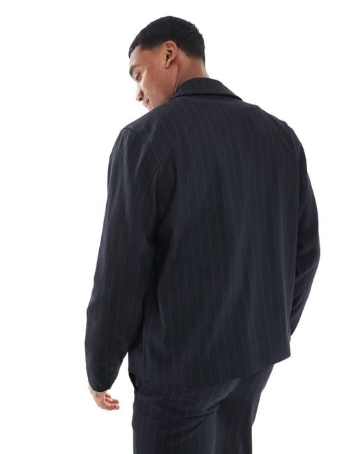 River Island Blue Harrington Jacket Co-Ord for men