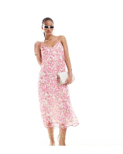 Vero Moda Pink Cami Midi Dress