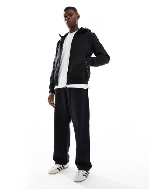 Only & Sons Blue Zip Through Soft Shell Bomber Jacket for men