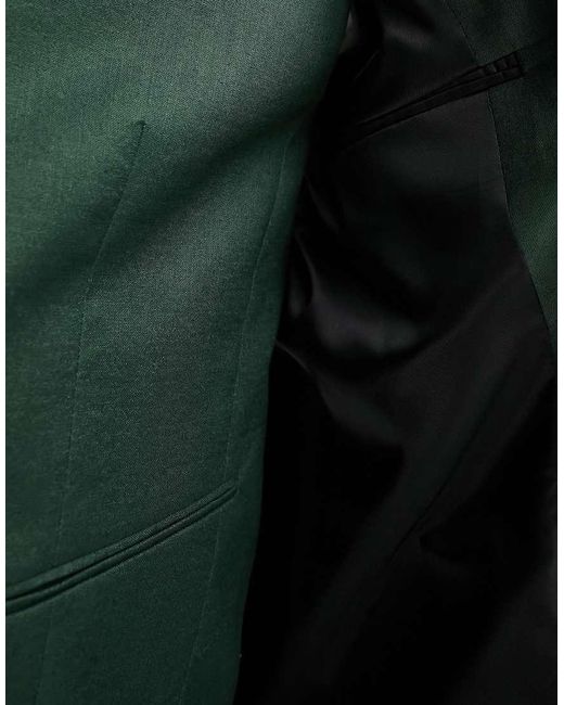 ASOS Green Super Skinny Linen Mix Suit Jacket for men