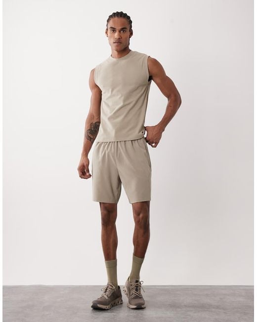 4505 Natural Shrunken Muscle Fit Cotton Tank With Quick Dry Finish for men