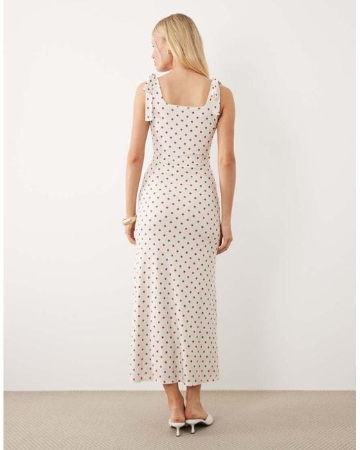 Miss Selfridge Natural Tie Shoulder Maxi Dress