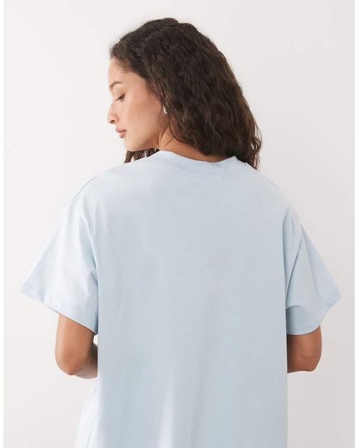 ASOS Short Sleeve Oversized Top With Print-blue