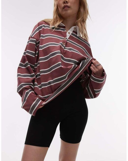 Topshop Unique Basic Leggingshort in het Red