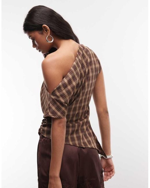 Reclaimed Vintage Brown Off Shoulder Top