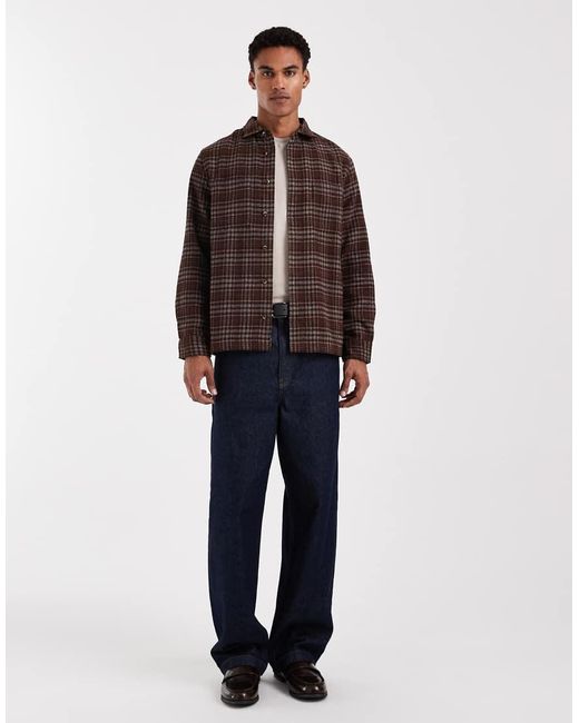 ASOS Brown Boxy Oversized Shirt for men