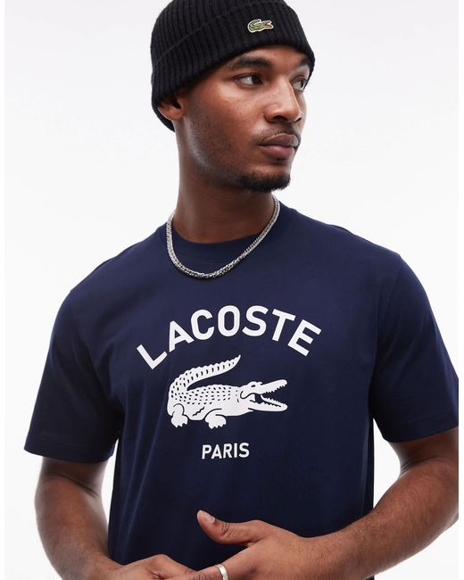 Lacoste – lässig geschnittenes t-shirt in Blue für Herren