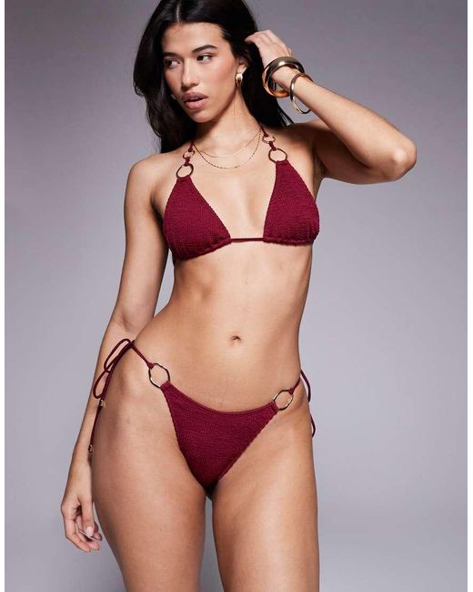 South Beach Red Tieside Bikini Bottom